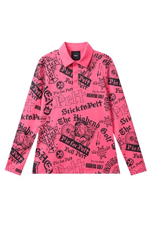 펠트 믹스 로고 패턴 프린트 PK 슬리브 : 여성용  (PC3TLF500)_PINK-a