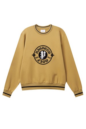 펠트 실링 엠블럼 맨투맨 : 여성용  (PC4TMF341)_BEIGE-a