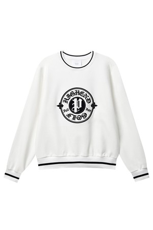 펠트 실링 엠블럼 맨투맨 : 여성용  (PC4TMF341)_WHITE-a