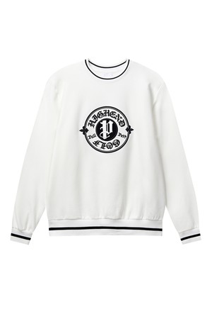 펠트 실링 엠블럼 맨투맨 : 남성용  (PC4TMM341)_WHITE-a