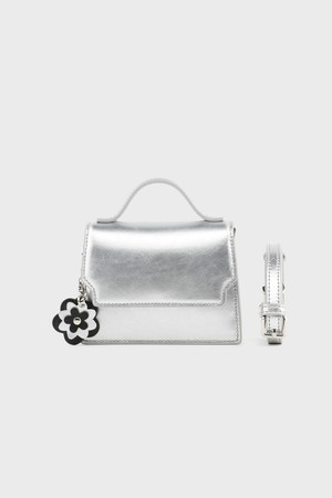 프린 소가죽 스퀘어 미니 크로스백 실버 AL18-2811-SI