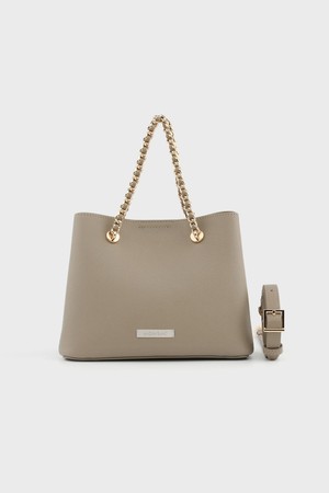 카멜리 소가죽 체인 숄더백 그레이 AL28-2813-GA