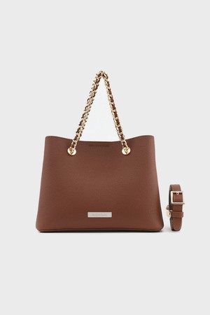 카멜리 소가죽 체인 숄더백 브라운 AL28-2813-BW