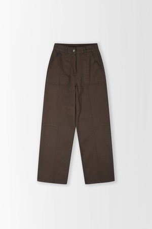 스트레이트 절개 밴딩 팬츠_PC5AL803_BROWN-a