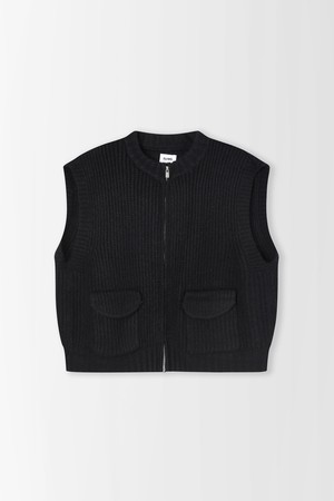 포켓 집업 니트 베스트_PD5WV504_BLACK-a
