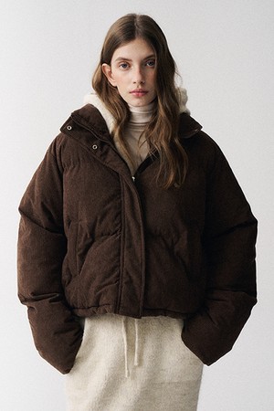 오버사이즈 하이넥 패딩_PD5WM465_BROWN-a