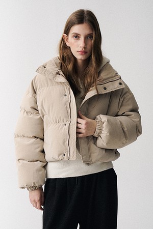 집업 숏 패딩 점퍼_PD5WM467_BEIGE-a