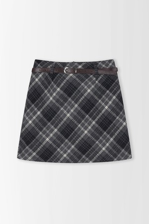 윈터 체크 미니 스커트_PC5WS914_GREY-a