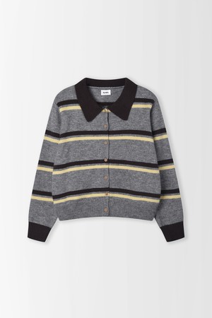 스트라이프 카라 가디건_PD5WD633_GREY-a