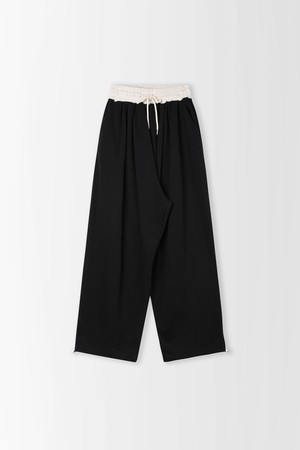 허리 배색 스웻 팬츠_PC6SL811_BLACK-a