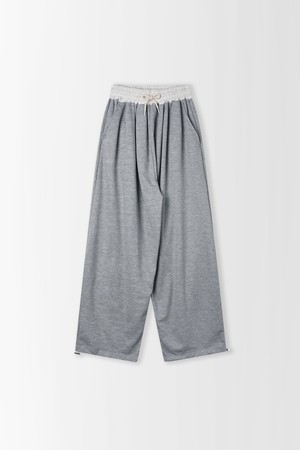 허리 배색 스웻 팬츠_PC6SL811_GREY-a