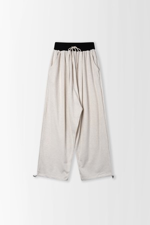 허리 배색 스웻 팬츠_PC6SL811_IVORY-a