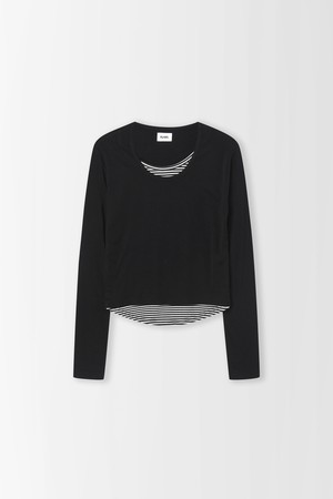 ST 레이어드 U넥 티셔츠_PC6SP652_BLACK-a