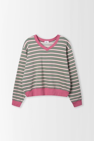 V넥 배색 ST 티셔츠_PC6SE201_GREEN-a