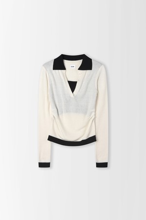 허리셔링 슬림핏 니트_PD6SP682_IVORY-a