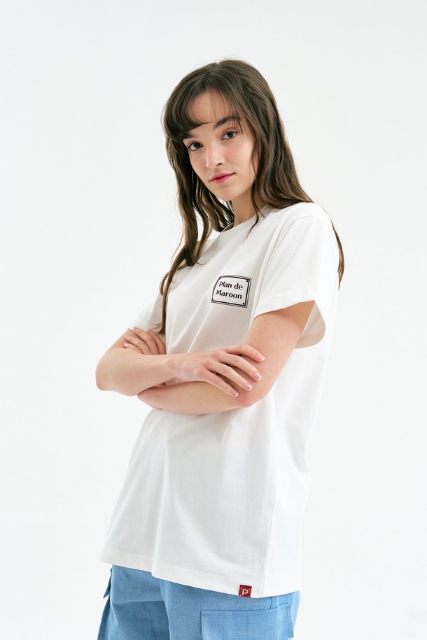 PLAN DE MAROON - 반팔티셔츠 - [Plan de Maroon] BOXLOGO T-SHIRT