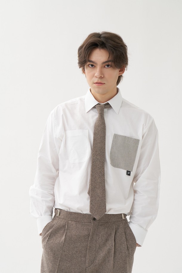 PLAN DE MAROON - 긴팔셔츠 - [Plan de Maroon] SQUARE POCKET SHIRTS