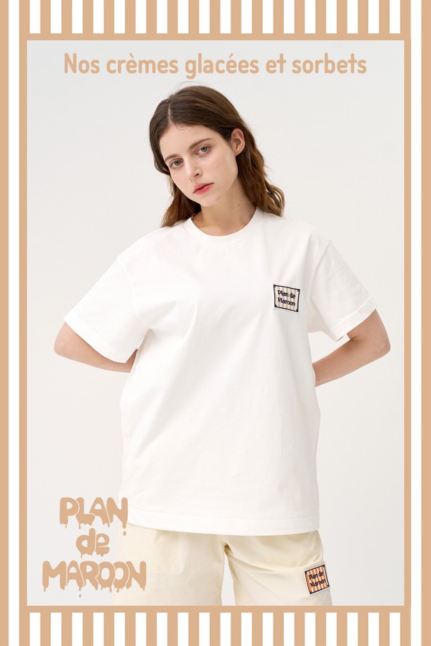 PLAN DE MAROON - 반팔티셔츠 - [Plan de Maroon] SEASON LOGO T-SHIRT