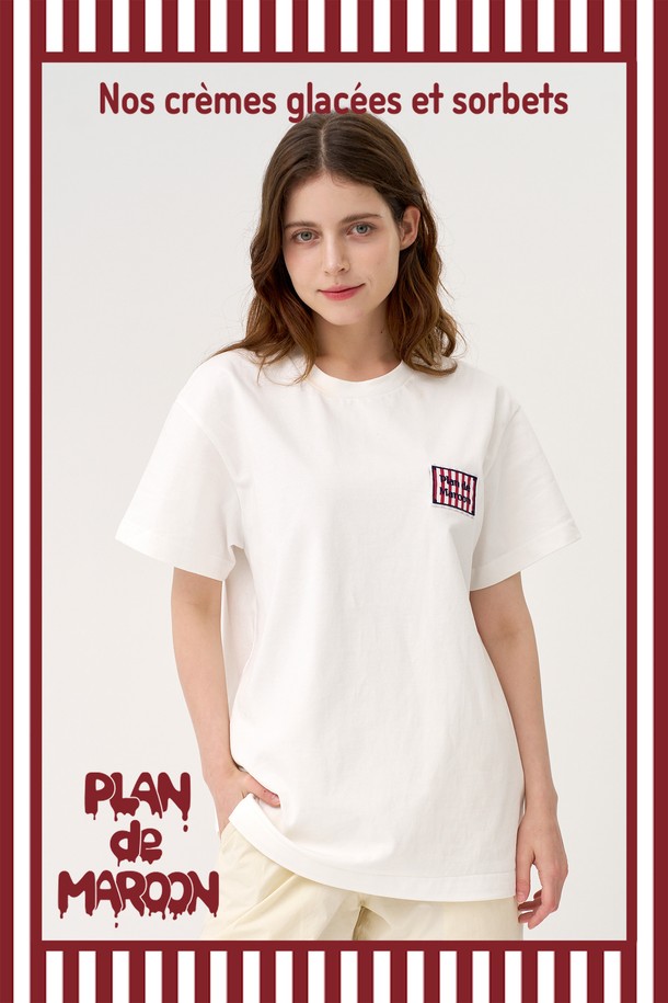 PLAN DE MAROON - 반팔티셔츠 - [Plan de Maroon] SEASON LOGO T-SHIRT