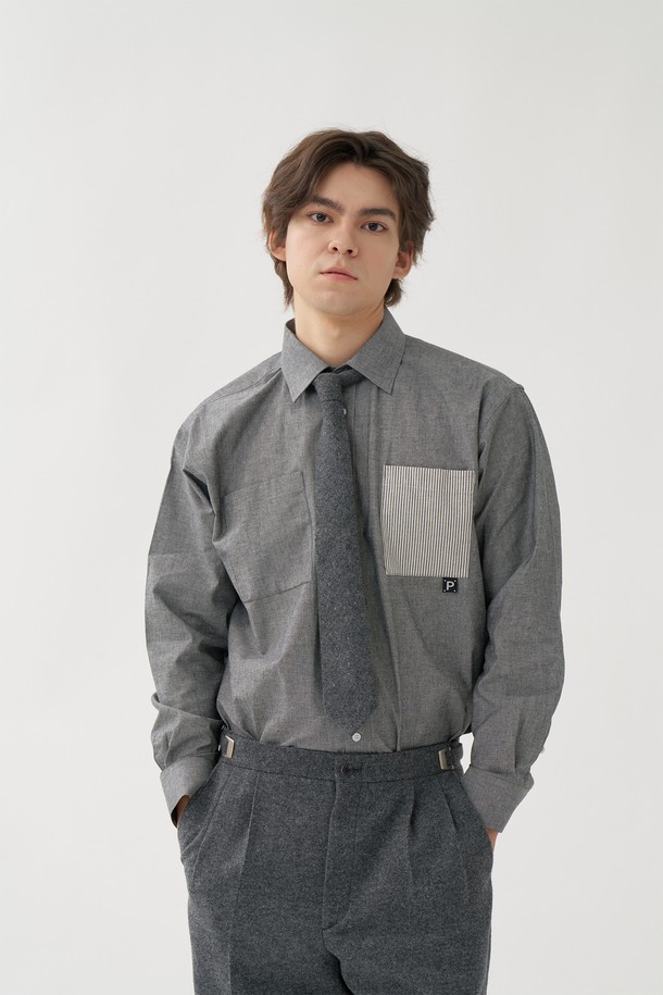 PLAN DE MAROON - 긴팔셔츠 - [Plan de Maroon] SQUARE POCKET SHIRTS