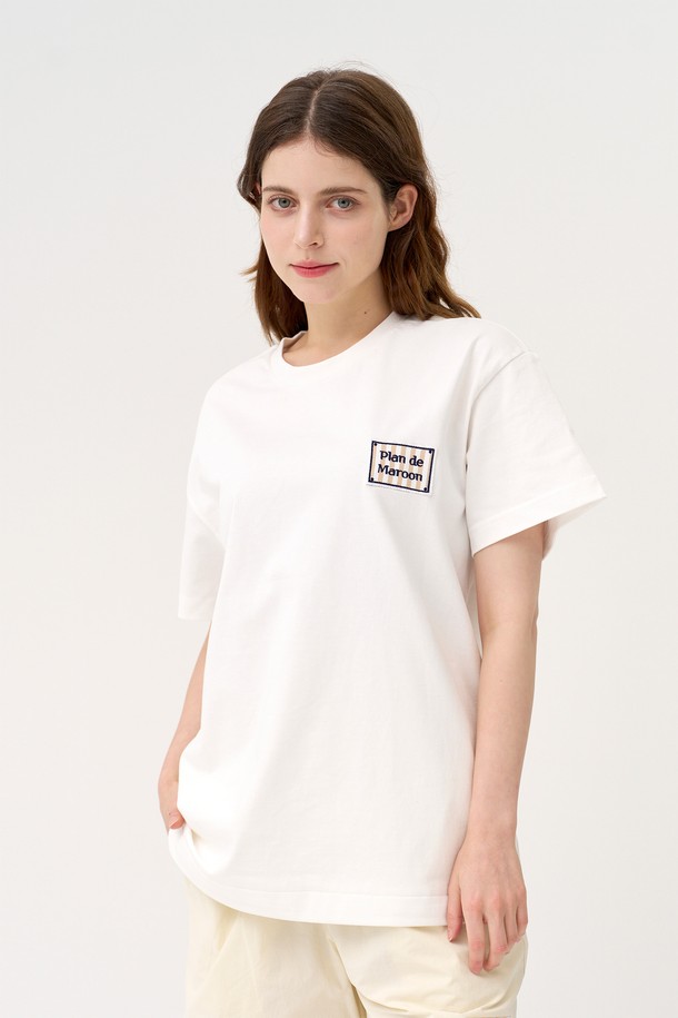PLAN DE MAROON - 반팔티셔츠 - [Plan de Maroon] SEASON LOGO T-SHIRT