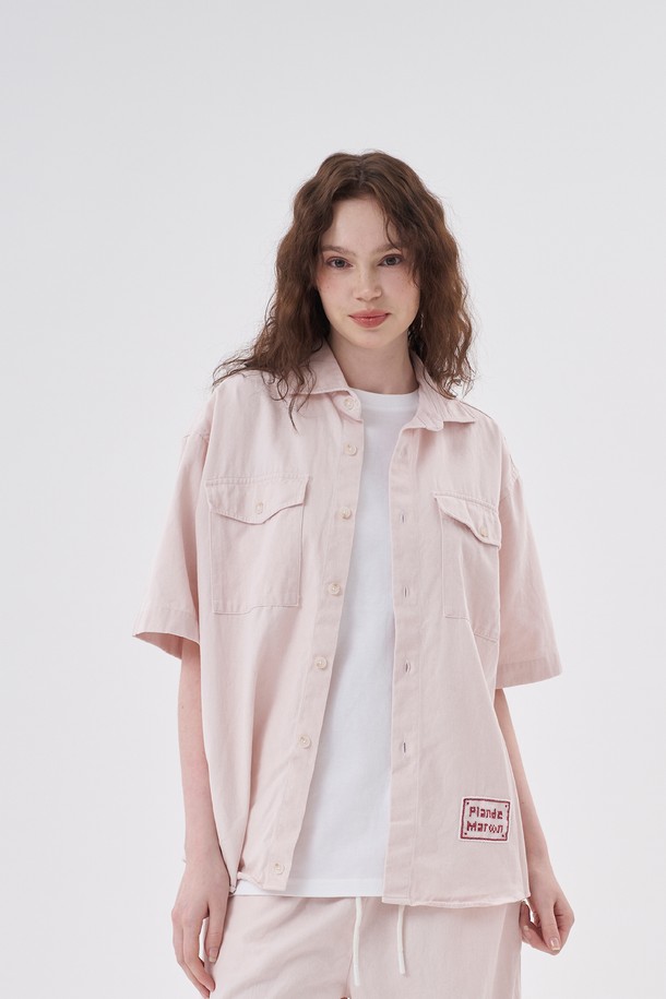 PLAN DE MAROON - 반팔셔츠 - [Plan de Maroon] WASHED PIGMENT HALF SHIRT