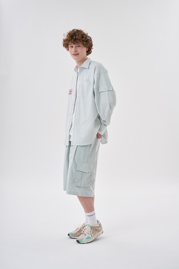 PLAN DE MAROON - 긴팔셔츠 - [Plan de Maroon] OXFORD CARGO STRIPE SHIRT