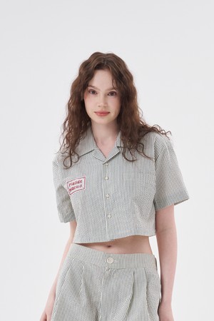 [Plan de Maroon] SEERSUCKER SHORT SHIRT