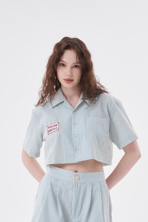 [Plan de Maroon] SEERSUCKER SHORT SHIRT