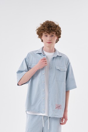 [Plan de Maroon] WASHED PIGMENT HALF SHIRT