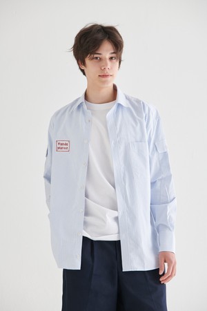 [Plan de Maroon] OXFORD CARGO STRIPE SHIRT