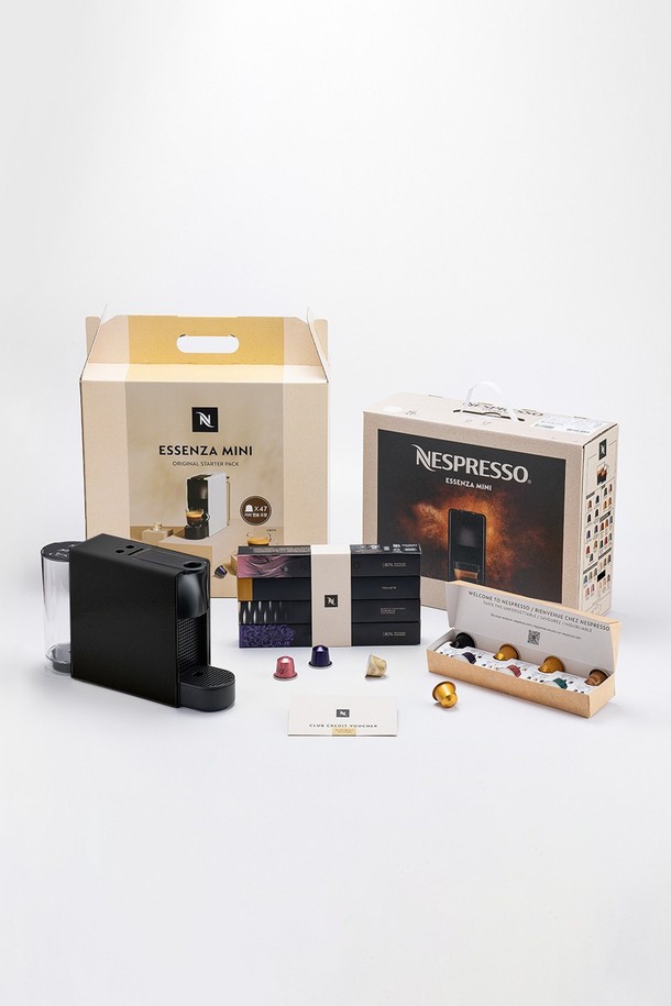 NESPRESSO - 홈카페 - [47캡슐+2만원바우처]네스프레소 오리지널 스타터 팩 에센자미니 C30 에스프레소 캡슐커피머신 블랙