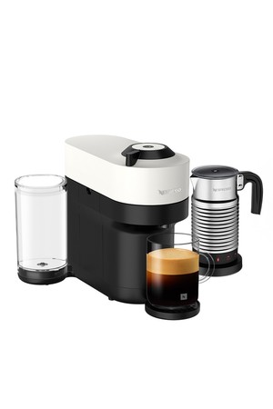 네스프레소 버츄오 팝+ GCV6 에스프레소 캡슐커피머신 화이트+에어로치노4