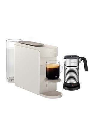 네스프레소 버츄오 업 MD1 에스프레소 캡슐커피머신 펄 화이트+에어로치노4