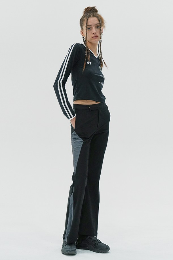 MORE THAN PARADISE - 롱/미디팬츠 - COMBINATION JIPER PANTS / BLACK