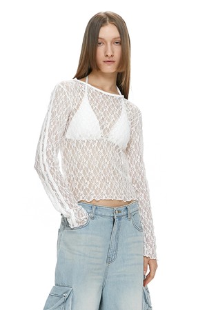 LACE LONG  SLEEVE / WHITE