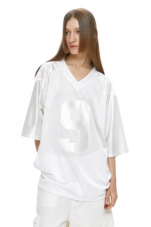 MASH NUMBERING JERSEY TOP / WHITE