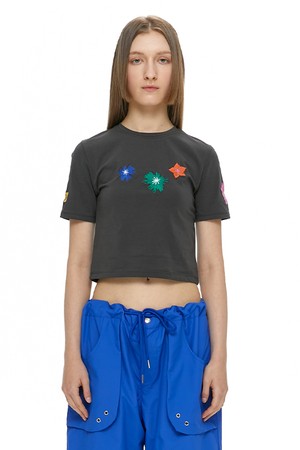 GARDEN CROP T-SHIRT / CHARCOAL