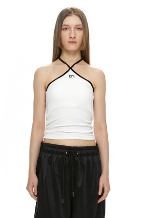 CONTRAST LOGO BRA TOP / WHITE