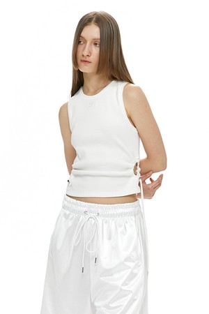 CUT OUT STRING SLEEVELESS / WHITE