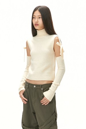 TWO-WAY WARMER KNIT / CREAM