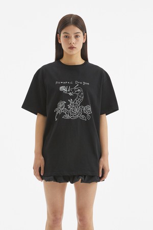 ROMANTIC DRAGON T-SHIRT / BLACK