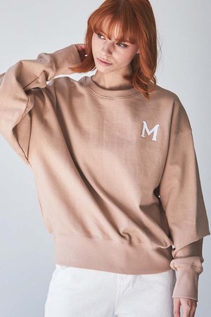 M LOGO SWEATSHIRT-SAND BROWN