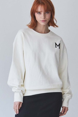 M LOGO SWEATSHIRT-VANILLA CREAM