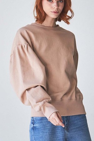 PUFF SWEATSHIRT-SAND BROWN