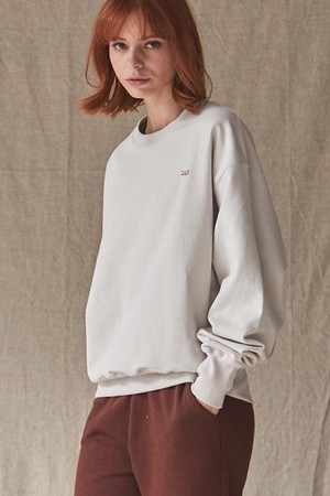 BACK LOGO SWEATSHIRT-OATMEAL BEIGE