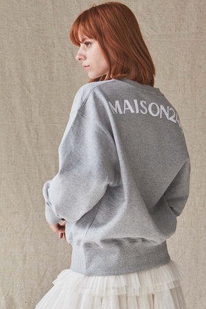 BACK LOGO SWEATSHIRT-MELANGE GRAY