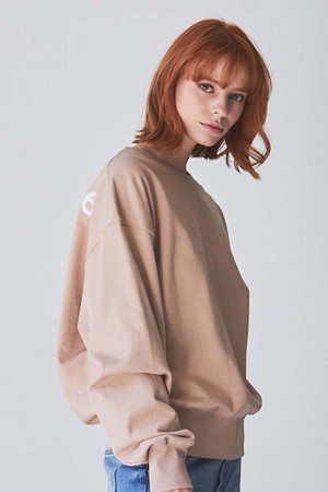 BACK LOGO SWEATSHIRT-SAND BROWN