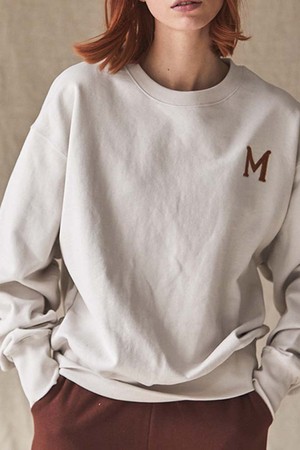 M LOGO SWEATSHIRT-OATMEAL BEIGE