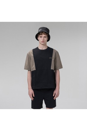 우븐 탑 반팔티셔츠[LT-KHAKI](UY5SS18_62)